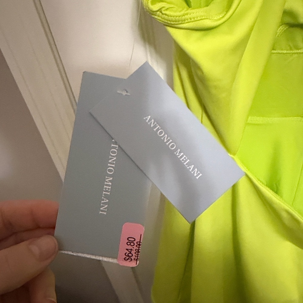 Antonio Melani Active Tennis Courtside Mini Dress hidden side pocket lime Large - Picture 8 of 10